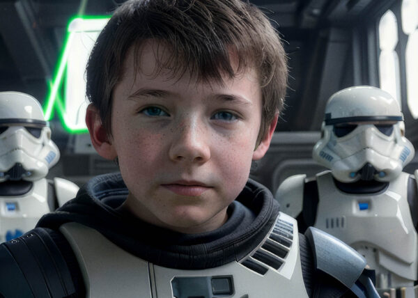 young boy in star wars universe