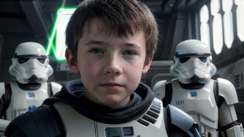 young boy in star wars universe